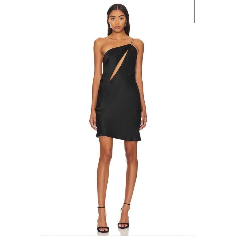 Natalie Rolt Nadine Silk Mini Dress Black
